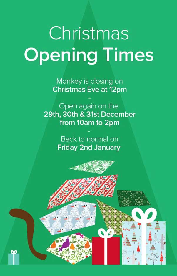 Cable Monkey Christmas 2014 Opening Times