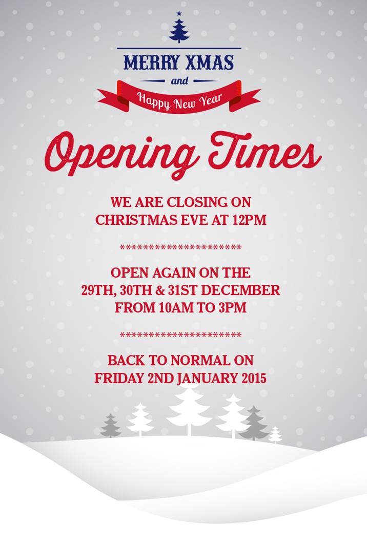 Connectix Christmas 2014 Opening Times