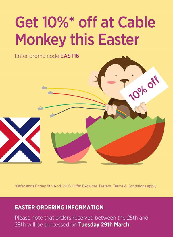 Get 10% off with Cable Monkey this Easter
