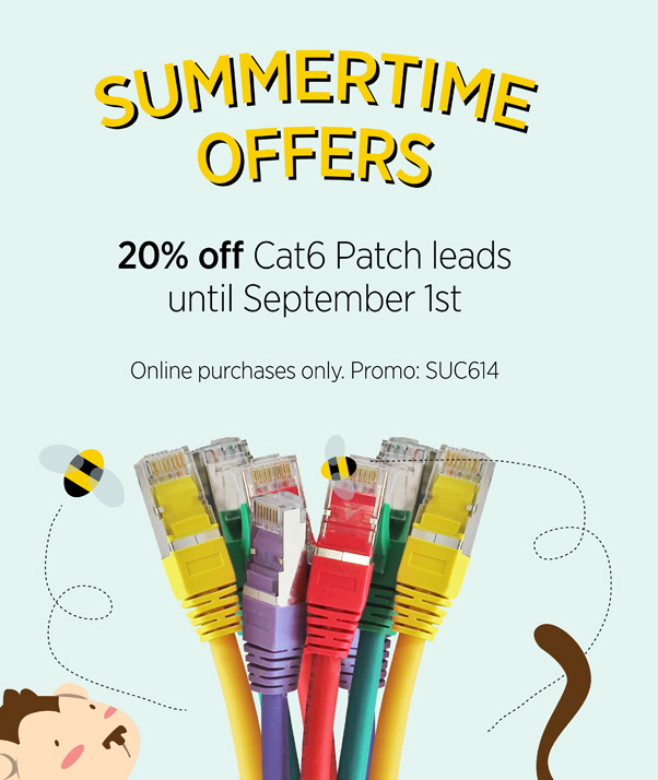 20% off Cat6 patch leads until September 1st