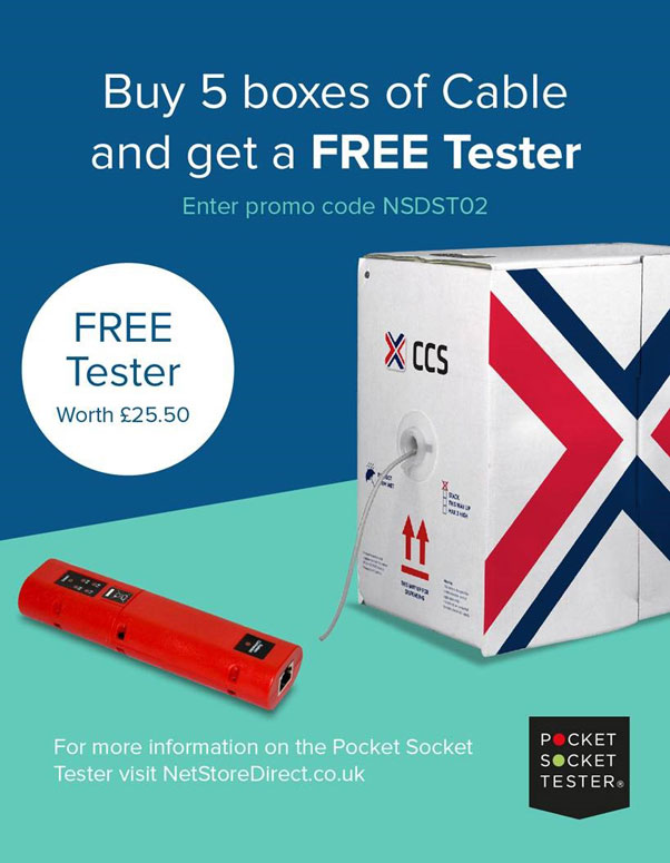 Buy 5 boxes of cable and get a free pocket socket tester