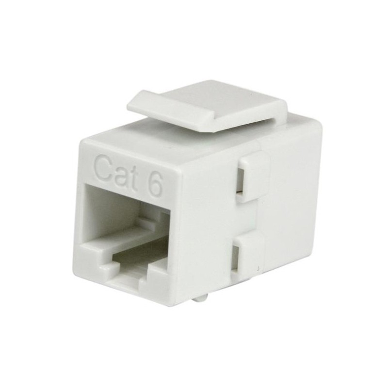 White Cat 6 RJ45 Keystone Jack Network Coupler - F/F