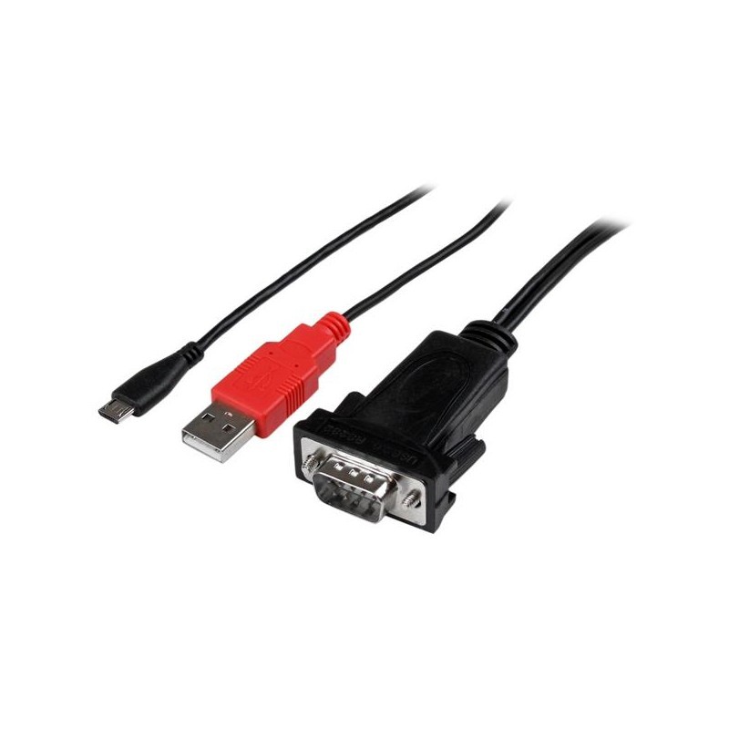 Micro USB to RS232 DB9 Serial Adapter Cable for Android&trade; with USB Charging - M/M