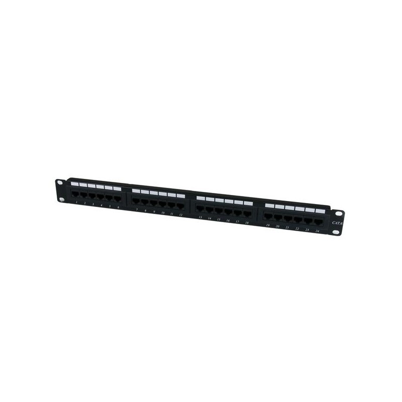 24 Port 1U Rackmount Cat 6 110 Patch Panel