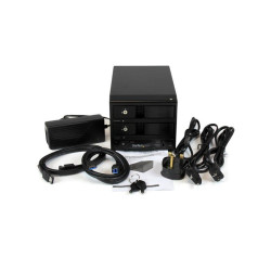 USB 3.0 / eSATA Dual-Bay Trayless 3.5&rdquo; SATA III Hard Drive Enclosure with UASP &ndash; 2-Bay SATA 6 Gbps Hot-Swap HDD Encl