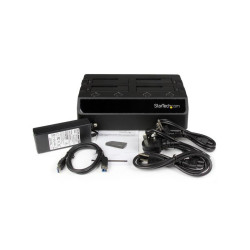 USB 3.0 to 4-Bay SATA 6Gbps Hard Drive Docking Station w/ UASP & Dual Fans - 2.5/3.5in SSD / HDD  Dock