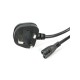 StarTech.com 1m Laptop Power Cord 2 Slot for UK - BS-1363 to C7 Power Cable Lead