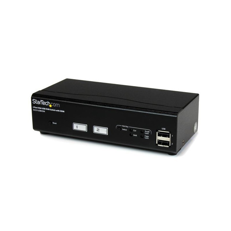 2 Port USB VGA KVM Switch with DDM Fast Switching