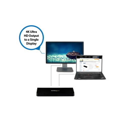 Universal USB 3.0 4K Laptop Docking Station w/ 4K DisplayPort - USB Fast-Charge Port, USB 3.0, GbE - DP / HDMI Dual Video