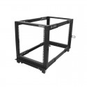 StarTech.com 12U Adjustable Depth Open Frame 4 Post Server Rack w/ Casters / Levelers and Cable Management Hooks