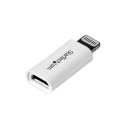 White Apple 8-pin Lightning Connector to Micro USB Adapter for iPhone / iPod / iPad