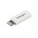 White Apple 8-pin Lightning Connector to Micro USB Adapter for iPhone / iPod / iPad