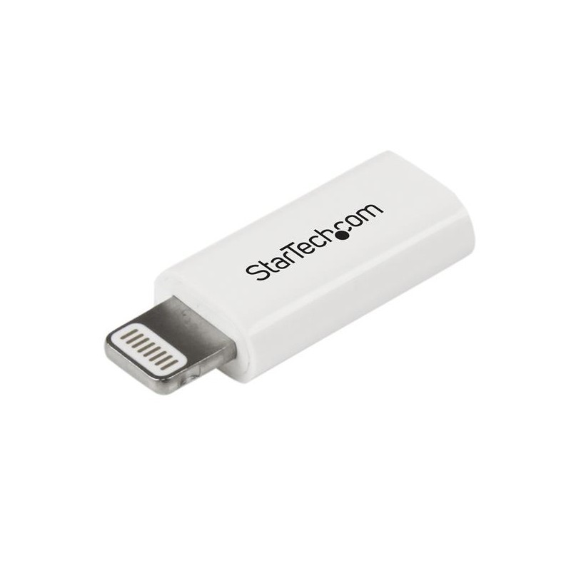 White Apple 8-pin Lightning Connector to Micro USB Adapter for iPhone / iPod / iPad