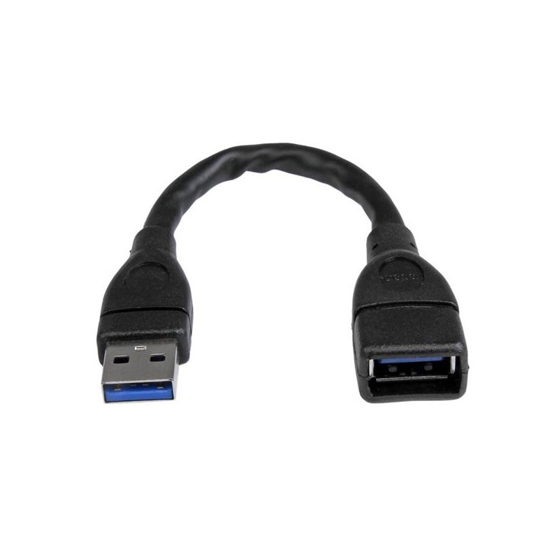 USB 3.0 A-to-A extension cable - 6 in, black