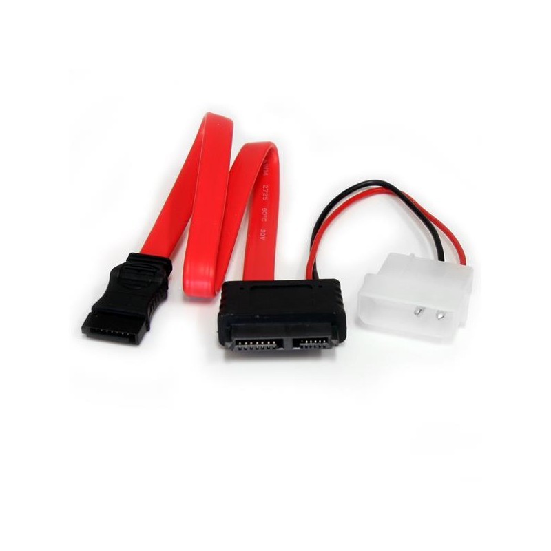 12in Slimline SATA to SATA with LP4 Power Cable Adapter
