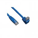 Cat6 Gigabit Molded Patch Cable (RJ45 Right Angle Down M to RJ45 M) - Blue, 3-ft.