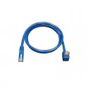 Cat6 Gigabit Molded Patch Cable (RJ45 Right Angle Down M to RJ45 M) - Blue, 3-ft.