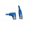 Cat6 Gigabit Molded Patch Cable (RJ45 Left Angle M to RJ45 M) - Blue, 3-ft.