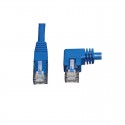 Cat6 Gigabit Molded Patch Cable (RJ45 Right Angle M to RJ45 M) - Blue, 3-ft.