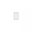 Tripp Lite 4-Port Quad Outlet RJ45 Universal Keystone Face Plate / Wall Plate, White