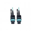 MTP/MPO Patch Cable, 12 Fiber, 40GbE, 40GBASE-SR4, OM3 Plenum-Rated - Aqua, 2M (6-ft.)