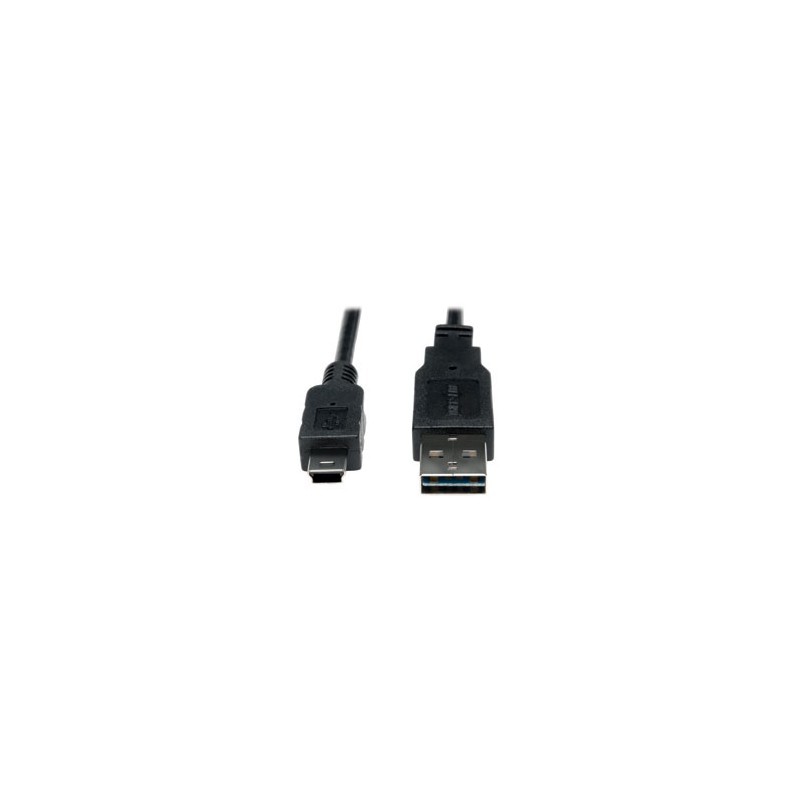 Universal Reversible USB 2.0 Hi-Speed Converter Adapter Cable (Reversible A to 5Pin Mini B M/M), 3-ft.