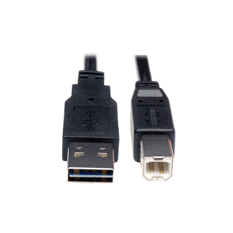 Universal Reversible USB 2.0 Hi-Speed Cable (Reversible A to B M/M), 10-ft.