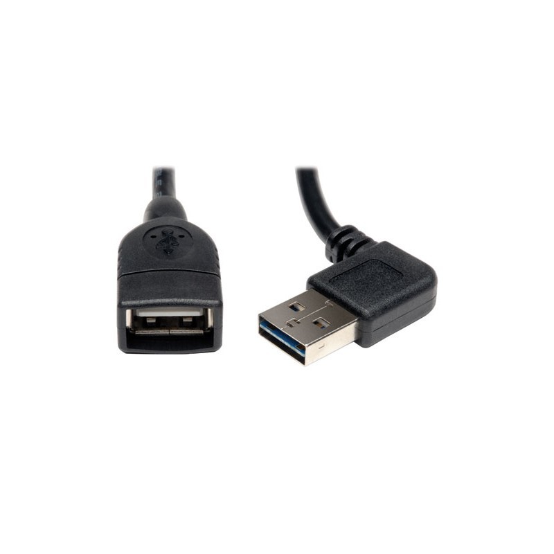 Universal Reversible USB 2.0 Hi-Speed Extension Cable (Reversible Right/Left Angle A to A M/F), 18-in.