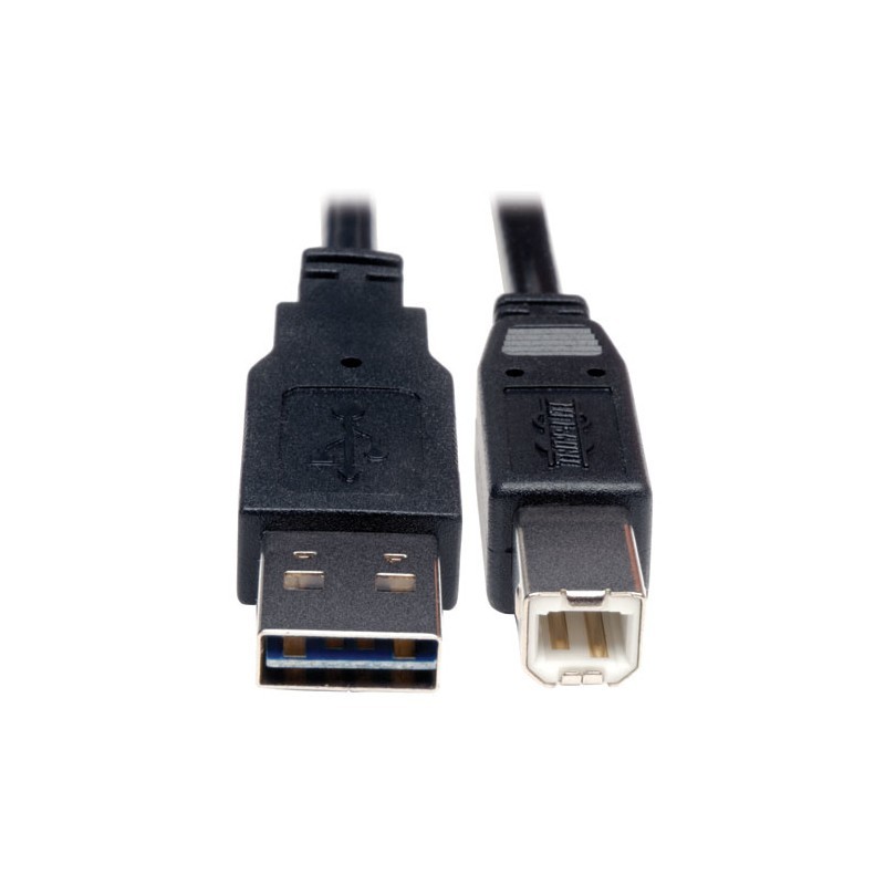 Universal Reversible USB 2.0 Hi-Speed Cable (Reversible A to B M/M), 1-ft.