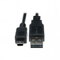 Universal Reversible USB 2.0 Hi-Speed Converter Adapter Cable (Reversible A to 5Pin Mini B M/M), 1-ft.