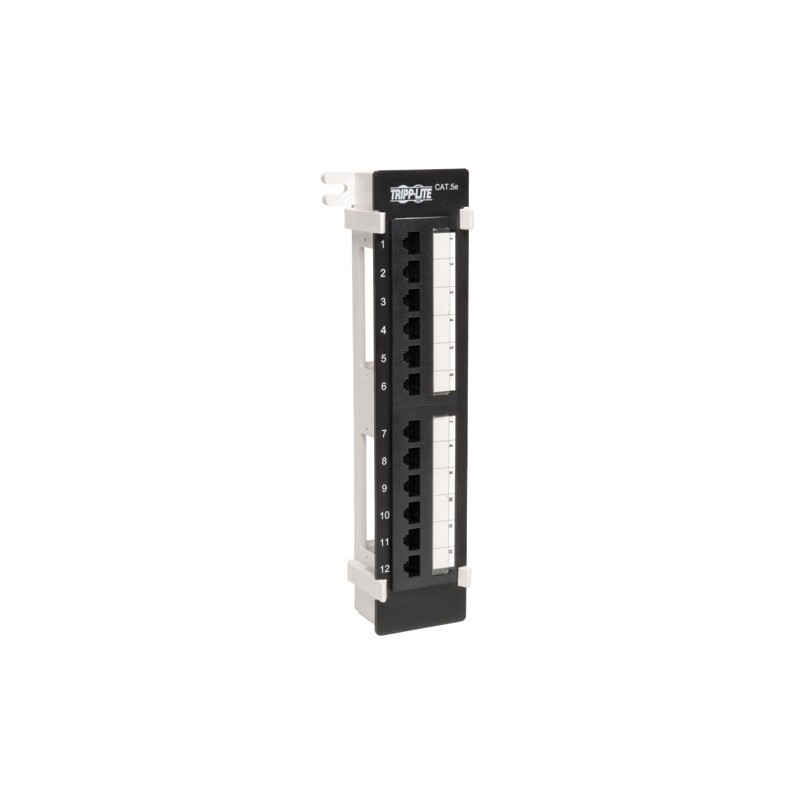 12-Port Wall-Mount Cat5e Patch Panel, 568B, RJ45 Ethernet