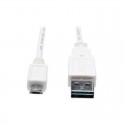 Universal Reversible USB 2.0 Hi-Speed Cable (Reversible A to 5Pin Micro B M/M) White, 3-ft.