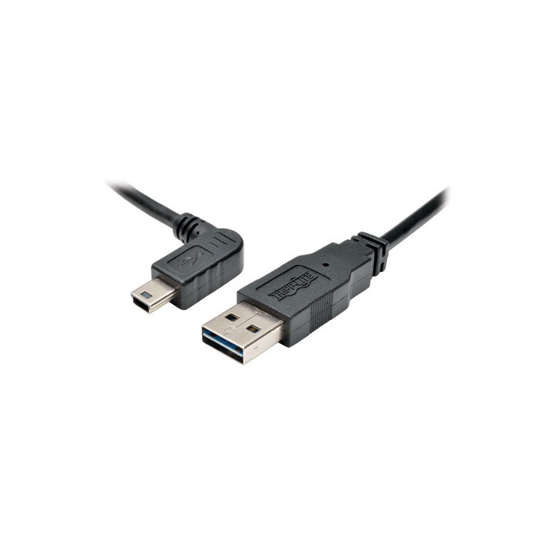 Universal Reversible USB 2.0 Hi-Speed Cable (Reversible A to Left-Angle 5Pin Mini B M/M), 6-ft.