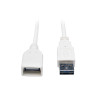 Universal Reversible USB 2.0 Hi-Speed Extension Cable (Reversible A to A M/F), White, 10-ft.