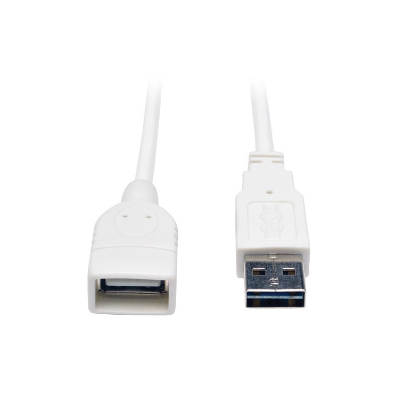 Universal Reversible USB 2.0 Hi-Speed Extension Cable (Reversible A to A M/F), White, 10-ft.