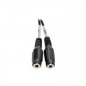 3.5mm 3-Position Female (x2) to 3.5mm 4-Position Male Audio Headset Splitter Adapter, 6-in.