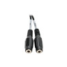 3.5mm 3-Position Female (x2) to 3.5mm 4-Position Male Audio Headset Splitter Adapter, 6-in.