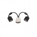 DVI to VGA Y Splitter Adapter Cable (DVI-I-M to 2x HD15-F), 1-ft.