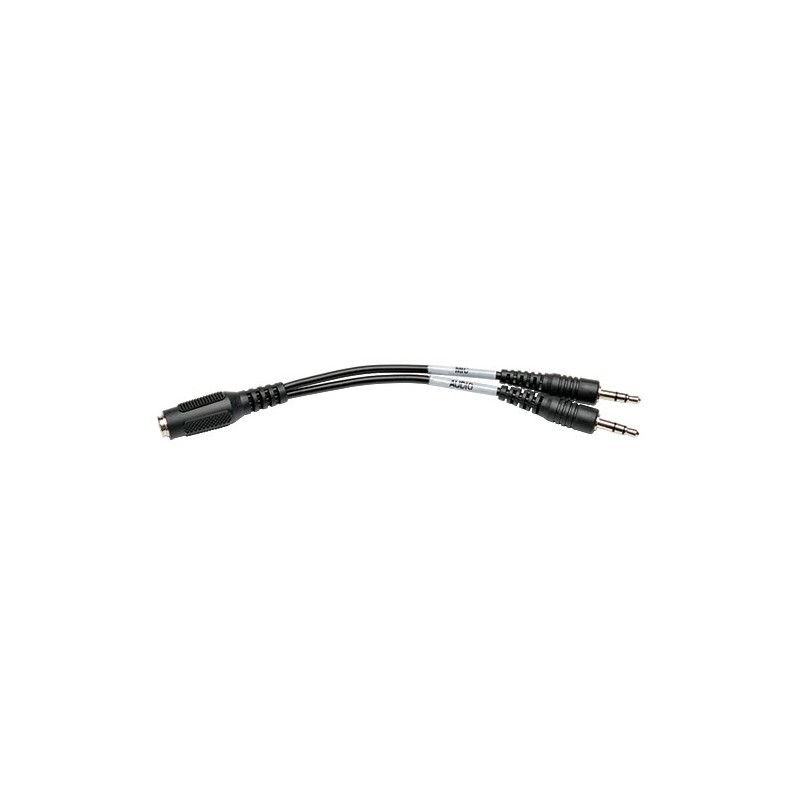 3.5mm 4-Position Female to (x2) 3.5mm 3-Position Male Audio Headset Splitter Adapter, 6-in.