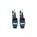 Tripp Lite MTP/MPO Patch Cable with Push/Pull Tabs, 12 Fiber, 40GbE, 40GBASE-SR4, OM3 Plenum-Rated - Aqua, 1M (3-ft.)