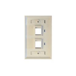2-Port Dual Outlet RJ45 Universal Keystone Face Plate / Wall Plate, White