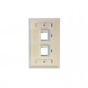 2-Port Dual Outlet RJ45 Universal Keystone Face Plate / Wall Plate, White