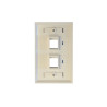 2-Port Dual Outlet RJ45 Universal Keystone Face Plate / Wall Plate, White