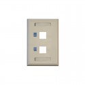 2-Port Dual Outlet RJ45 Universal Keystone Face Plate / Wall Plate, White