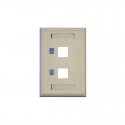 Tripp Lite 2-Port Dual Outlet RJ45 Universal Keystone Face Plate / Wall Plate, White