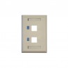 2-Port Dual Outlet RJ45 Universal Keystone Face Plate / Wall Plate, White