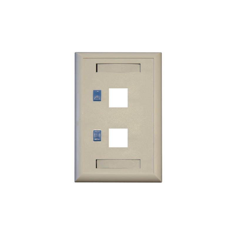 2-Port Dual Outlet RJ45 Universal Keystone Face Plate / Wall Plate, White