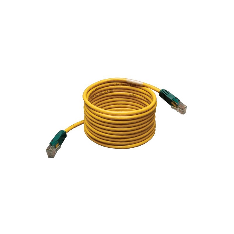 Cat5e 350MHz Molded Cross-over Patch Cable (RJ45 M/M) - Yellow, 10-ft.