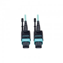 MTP/MPO Patch Cable, 12 Fiber, 40GbE, 40GBASE-SR4, OM3 Plenum-Rated - Aqua, 3M (10-ft.)