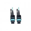 MTP/MPO Patch Cable, 12 Fiber, 40GbE, 40GBASE-SR4, OM3 Plenum-Rated - Aqua, 3M (10-ft.)